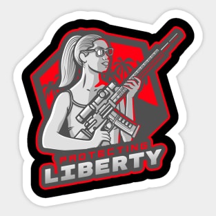 The Woman With A Rifle Sticker
